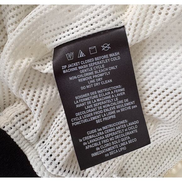 Harley-Davidson Y2K Racing Bomber Jacket M Checkered Logo Patch Flag USA White - Picture 9 of 14